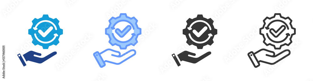 Poster Service icon set multiple style collection