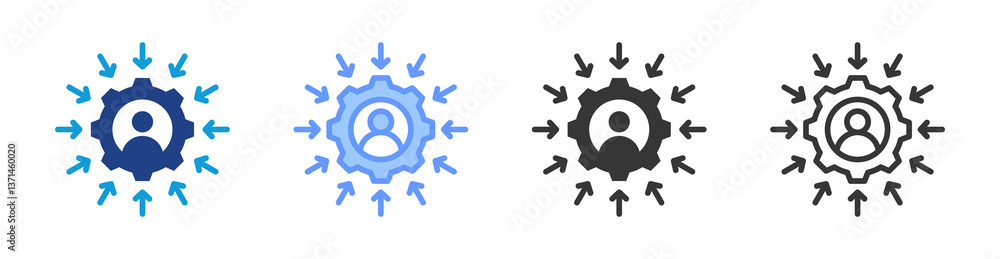 Poster customer centric icon set multiple style collection