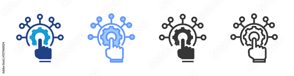 Poster Digitalization icon set multiple style collection