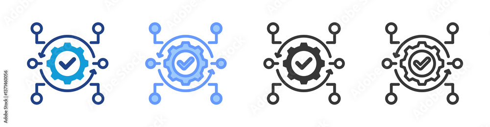 Poster Automation icon set multiple style collection
