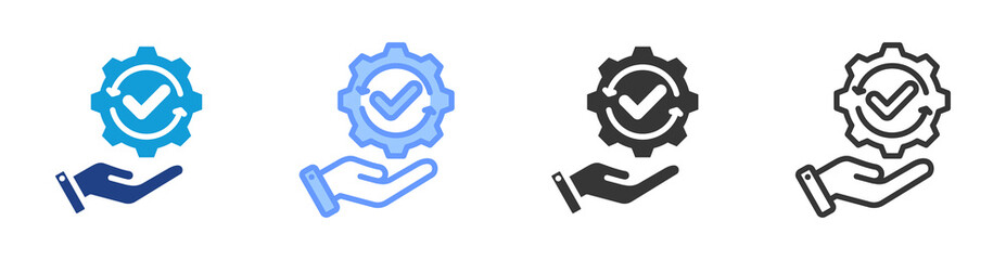 Service icon set multiple style collection