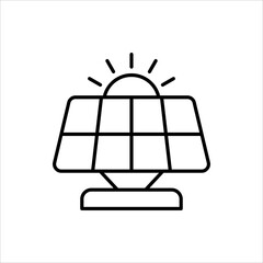 solar panel outline icon vector illustration
