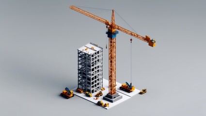 Isometric 3D Minimalist High Fidelity Tower Scene