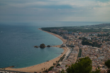 Photograph taken at the viewpoint of Sant Joan. The beach of Blanes on the Costa Brava, in the province of Girona Spain.