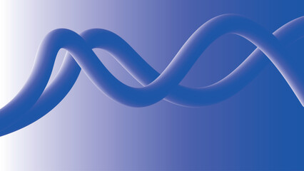 A vibrant image of two intertwined, smooth, blue wavy lines against a subtle gradient background transitioning from light to dark blue.