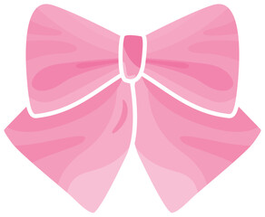 Coquette pink ribbon bow watercolor