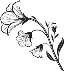 flower vector, flower silhouette vector illustration, flower silhouette vector black and white