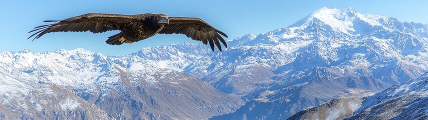 Andean Condor Soaring High Mountains