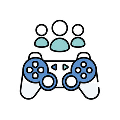 Multiplayer vector icon stock illustration