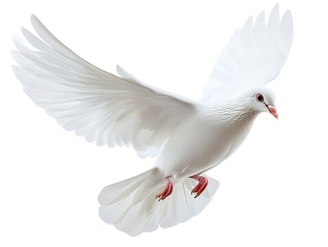 White Dove in Flight Against White (1)