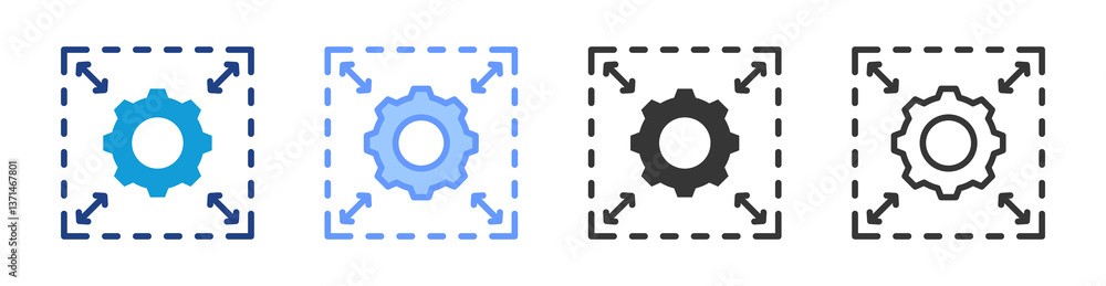 Aufkleber Scalability icon set multiple style collection