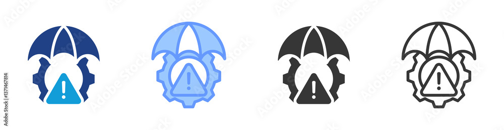 Poster Risk Management icon set multiple style collection