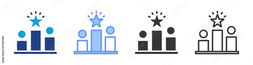 Aufkleber competition icon set multiple style collection