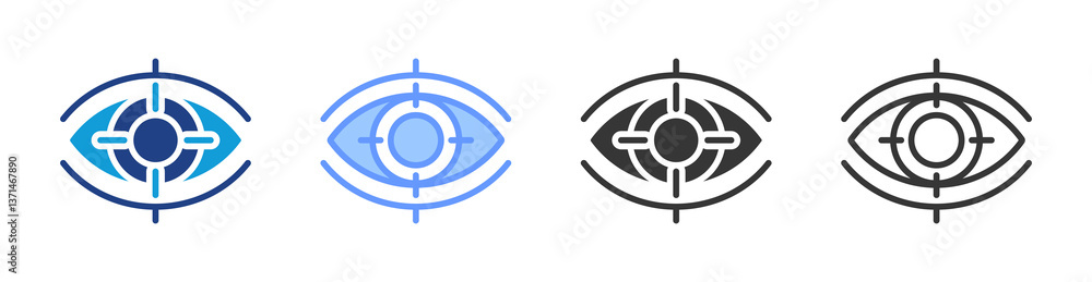 Aufkleber vision icon set multiple style collection