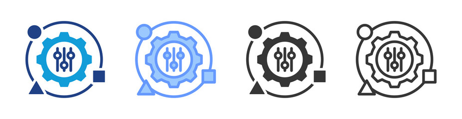 Adaptability icon set multiple style collection