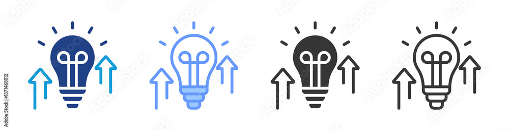 Poster innovation icon set multiple style collection