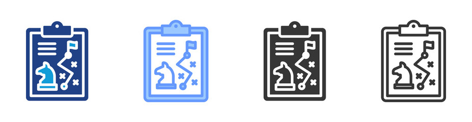 Strategy icon set multiple style collection