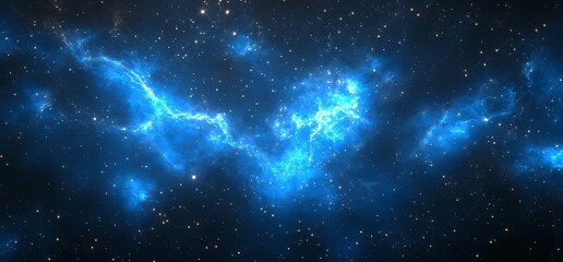 Fototapeta premium Cosmic Tapestry: A mesmerizing depiction of a nebula, a cosmic cloud of gas and dust, illuminated with vibrant hues, showcasing the breathtaking beauty of the cosmos.