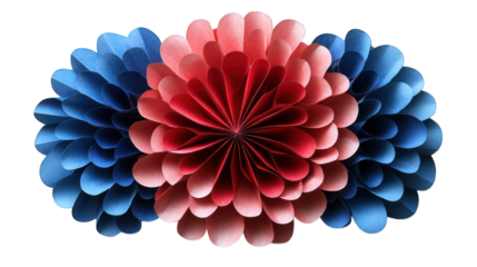 4th of July paper fan decoration isolated on a white background