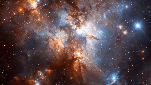 distant galaxy glowing in infrared, revealing a stellar nursery with star clusters in various stages of formation
