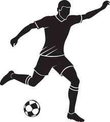 Naklejka premium football player silhouette creative illustration vector, soccer player silhouette vector black and white