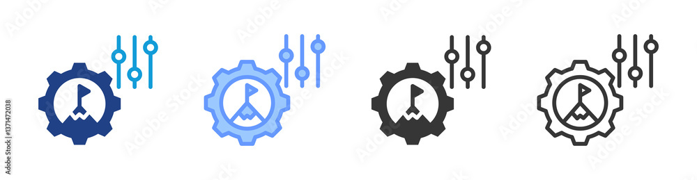 Poster Goal Setting icon set multiple style collection