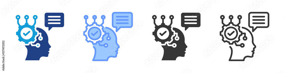 Poster Communication Skill icon set multiple style collection