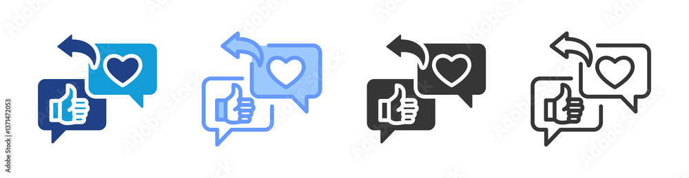 Aufkleber feedback response icon set multiple style collection