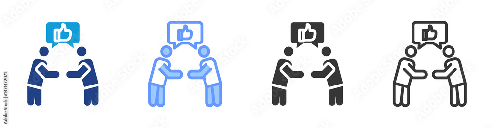 Poster respect icon set multiple style collection