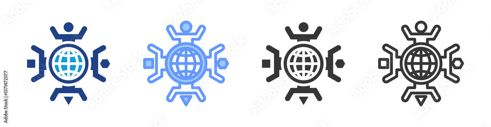 Poster Diversity icon set multiple style collection