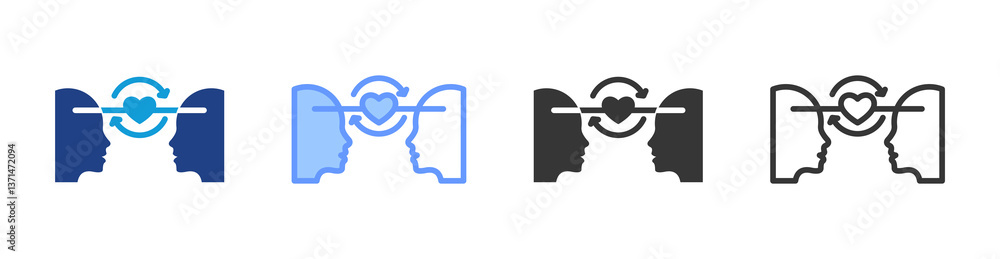 Poster Empathy icon set multiple style collection