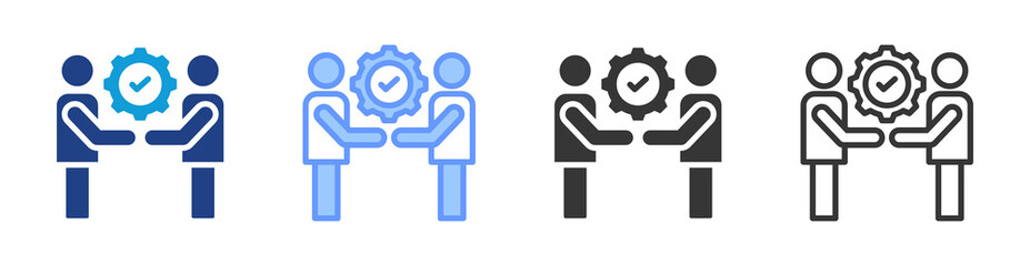 Support icon set multiple style collection