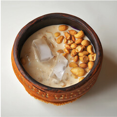 Traditional Nigerian Ijebu Garri and Groundnut with Ice