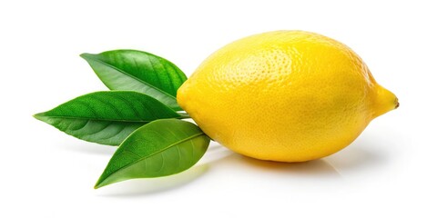 Vintage Lemon Photography, Fresh Lemon Leaves, Isolated Background, Retro Citrus Fruit Image,  High-Resolution Photo