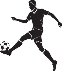 Naklejka premium football player silhouette creative illustration vector, soccer player silhouette vector black and white
