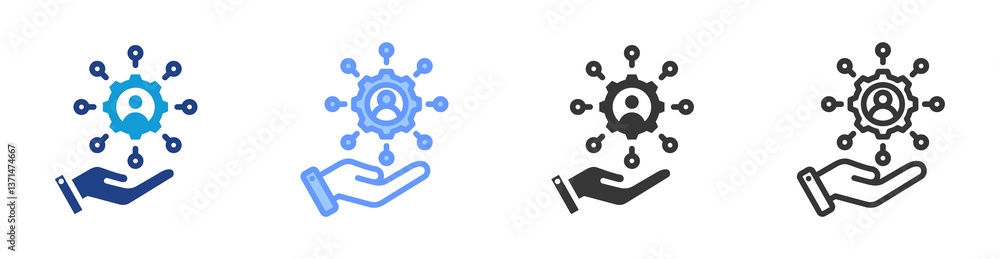 Poster Skill Management icon set multiple style collection