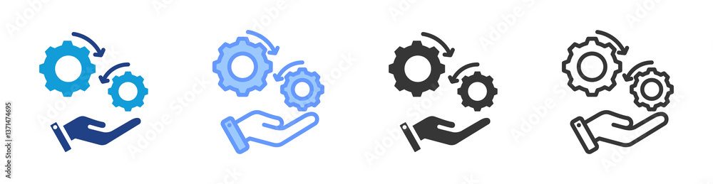 Poster facilitator icon set multiple style collection