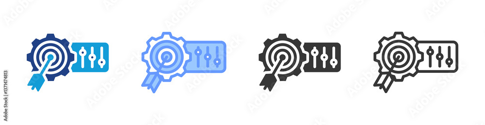 Poster Goal Setting icon set multiple style collection