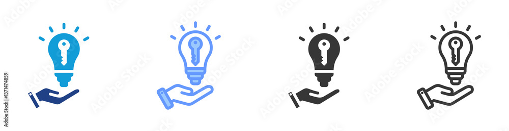 Poster Problem Solving icon set multiple style collection