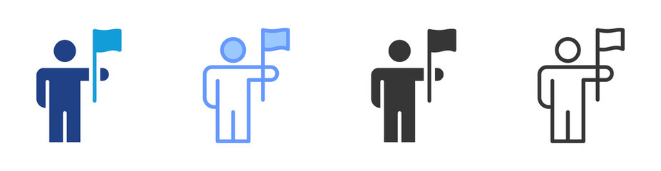 Leadership icon set multiple style collection