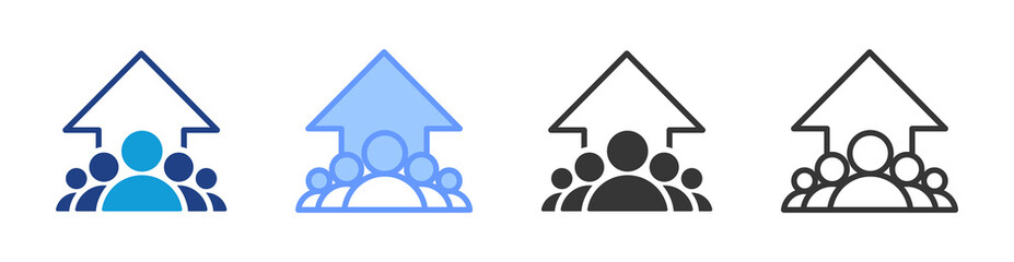 Team Building icon set multiple style collection