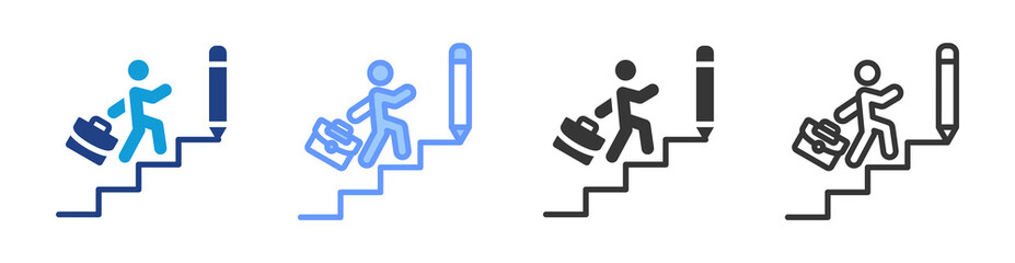 Career Development icon set multiple style collection