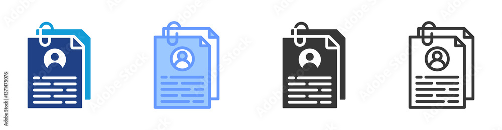 Poster curriculum icon set multiple style collection