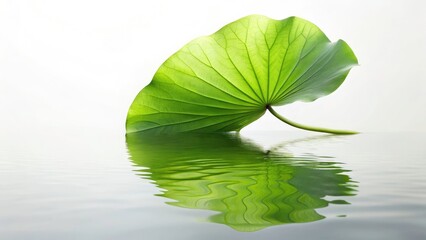 Fototapeta premium Ancient China Lotus Reflection: Minimalist Low Light Water Lily Photography