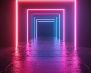 3d technology abstract neon light background