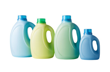 Trio of laundry detergent jugs stacked