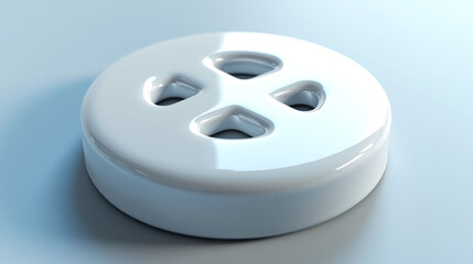 Obraz premium Abstract White Circular Tech Button: Minimalist Design