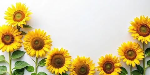 Eco-Friendly Sunflower Product Photography - Minimalist Flat Lay with Negative Space for Sustainable Design