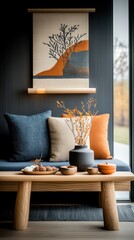 Tranquil corner with natural art