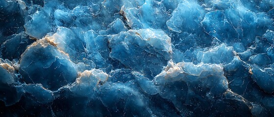 Intricate Blue Mineral Texture with Glistening Highlights, Offering a Captivating Abstract Landscape View for Wallpaper.